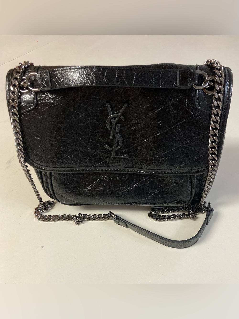 All Black Flap Chain Purse